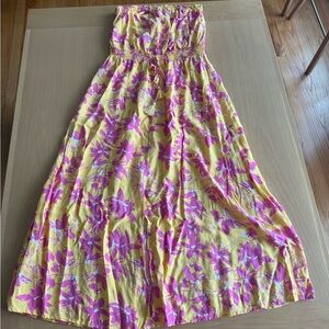 Floral Yellow and Pink Women's Skirt